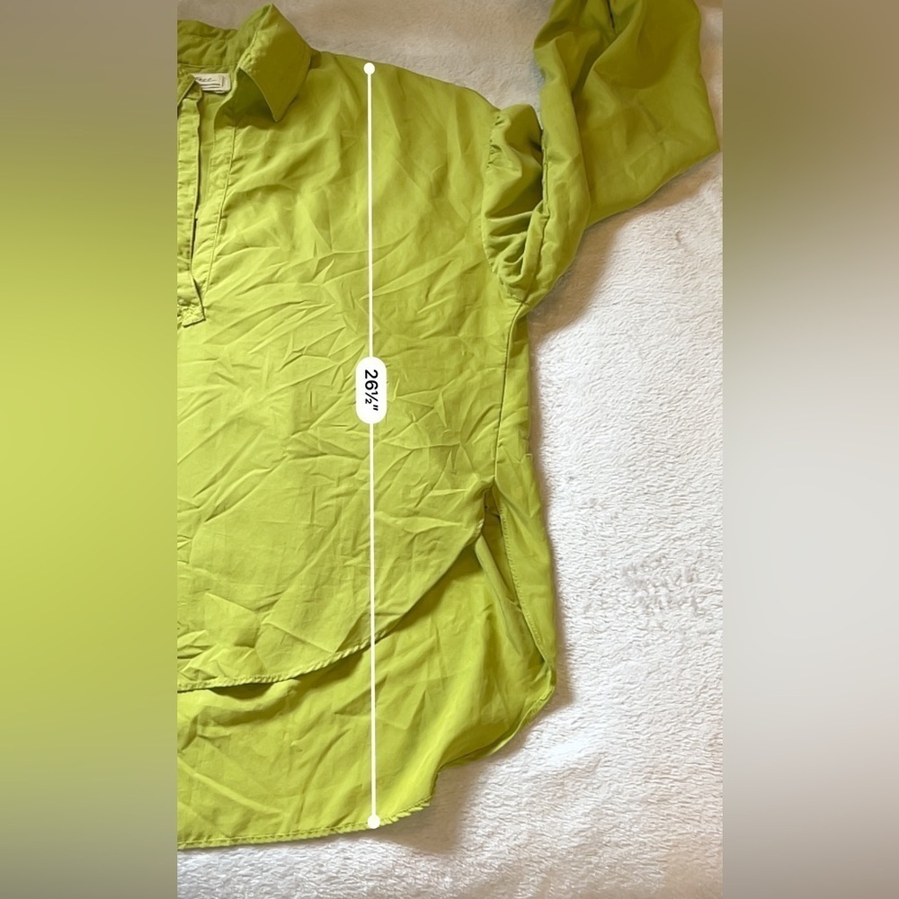 Free People Love Until Tomorrow Poet Blouse XS Green Long Sleeve Boho - Picture 9 of 12